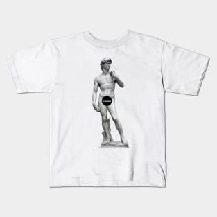 David Michelangelo Renaissance Sculpture Censored Art Kids T-Shirt